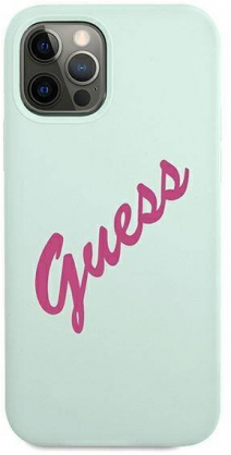 "GUHCP12MLSVSBF Silicone Vintage Fuschia Script iPhone 12/ 12 Pro"