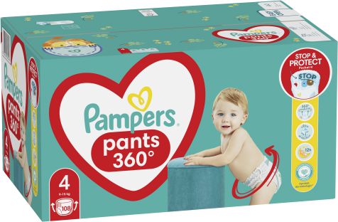Pants Size 4, 108 Nappies, 9kg-15kg