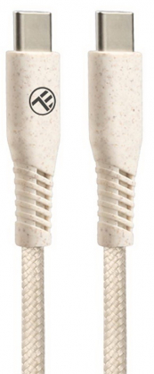 Green Data Cable Type-C to Type-C 3A PD60W 1m Nylon Cream