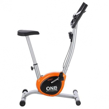 Rower stacjonarny One Fitness RW3011 mechaniczny srebrno-pomarańczowy
