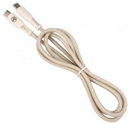 Green Data Cable Type-C to Type-C 3A PD60W 1m Nylon Cream
