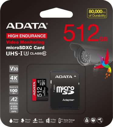 MicroSDXC 512GB Class 10 AUSDX512GUI3V30SHA2-RA1