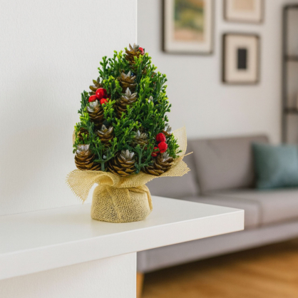 Artificial Decorative Christmas Tree Cones Red Rowan Decorations 17x10