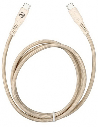 Green Data Cable Type-C to Type-C 3A PD60W 1m Nylon Cream