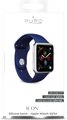 ICON Silicone Band for Apple Watch 42-44 mm, S/ M & M/ L Navy
