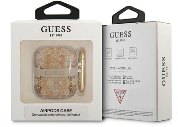 GUA2HHFLD Case for AirPods 1 / 2 Gold Paisley