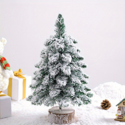 Decorative Artificial Christmas Tree on a Trunk Covered with Snow 60 x