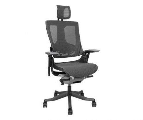 Task chair WAU with wide backrest, grey