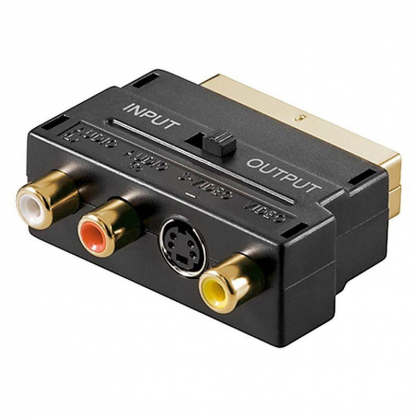 SCART to 3RCA + S-Video with ON/ OFF button