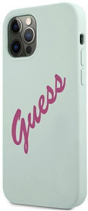 "GUHCP12MLSVSBF Silicone Vintage Fuschia Script iPhone 12/ 12 Pro"