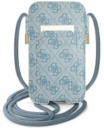 "PU 4G Printed Stripe Pouch L" Blue