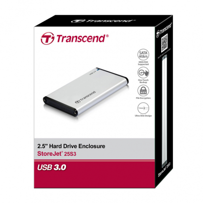 External HDD Enclosure 2.5" USB 3.0 Silver StoreJet 25S3