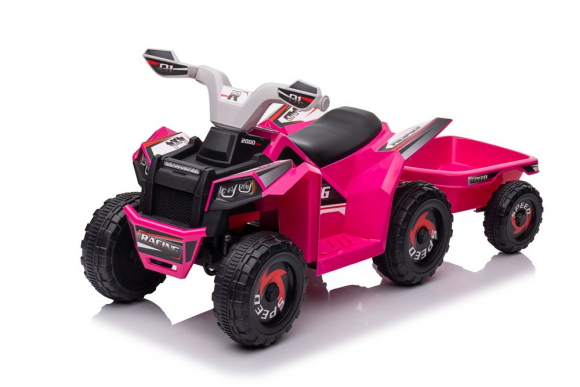 XMX630T Pink Battery Quad Bike With Trailer