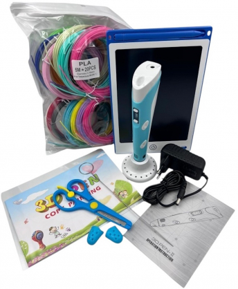 3D printing pen 7in1 5m x 20 Colors Blue RF-3DPEN-7IN1-BL