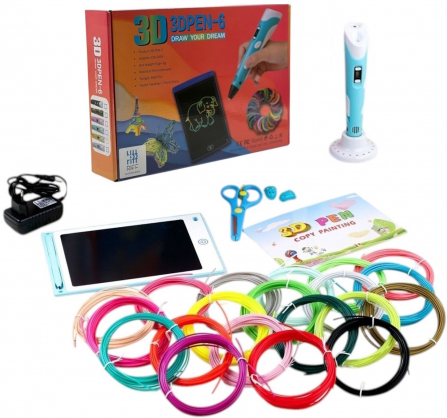 3D printing pen 7in1 5m x 20 Colors Blue RF-3DPEN-7IN1-BL