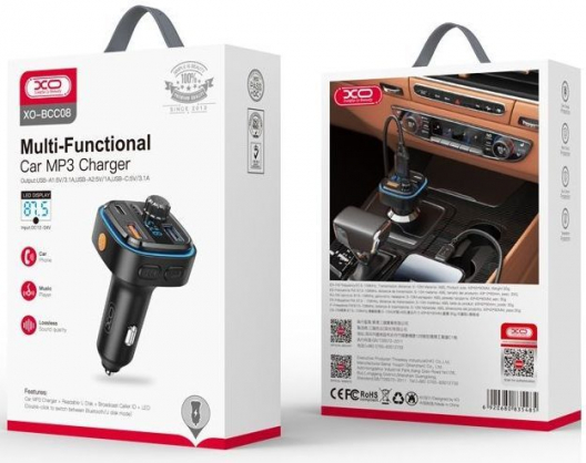 BCC08 Bluetooth MP3 Car Charger 3,1A Black