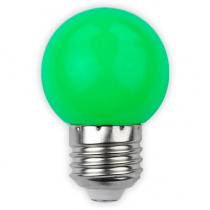 E27, G45, 1W, 30Lm, 200°, Green