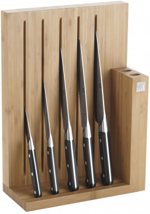 Knife block, bamboo, with 5 knives