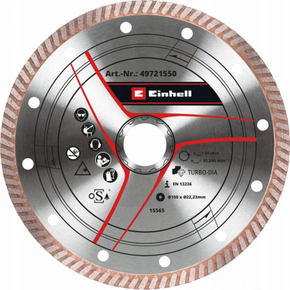 EINHELL diamond cutting disc thin, O 150 x 1.6mm for cordless angle gr