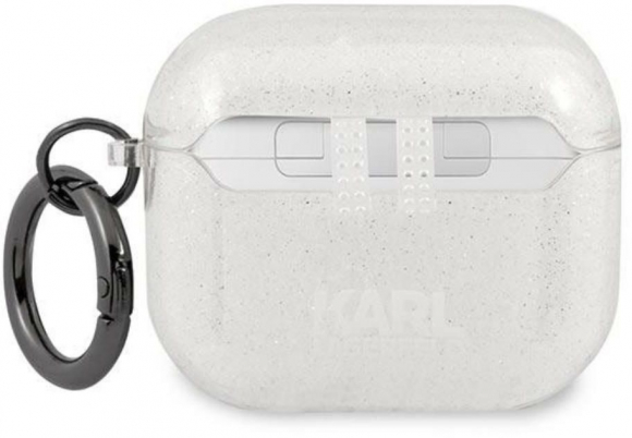 "KLA3UKHGS Karl®s Head Case for AirPods 3" Silver Glitter