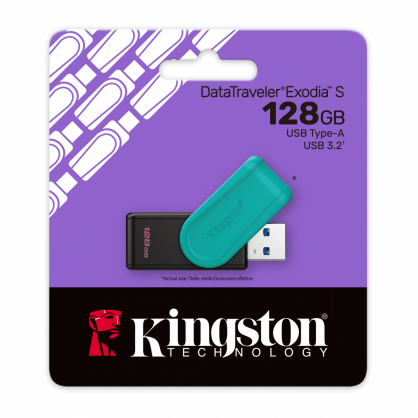 128GB Portable USB 3.2 Gen 1 DataTraveler Exodia S DTXS/ 128GB
