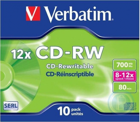 CD-RW 700MB 8-12x Jewel Case 10