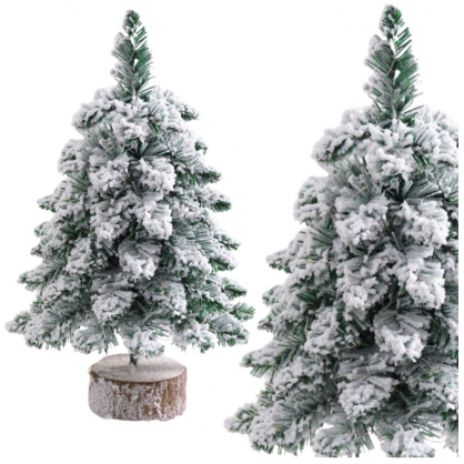 Decorative Artificial Christmas Tree on a Trunk Covered with Snow 60 x