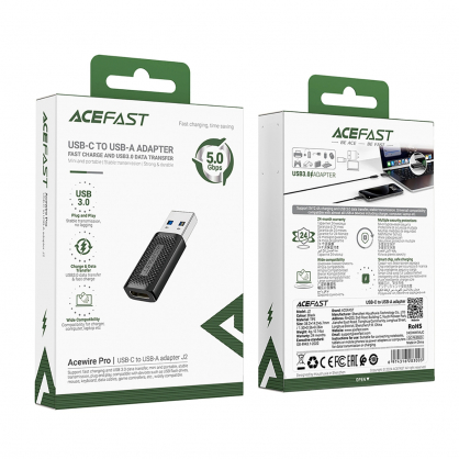 Adapter J2 USB-C 3.0 USB-A 3.0 Black