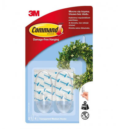 COMMAND TRANSPARENT MEDIUM HOOKS 17091CL