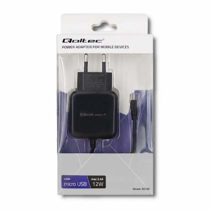 50196 12W 5V 2.4A Micro USB Black