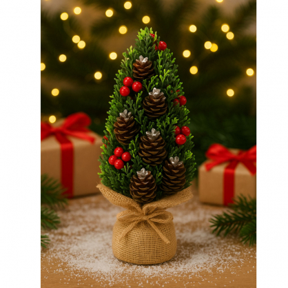 Artificial Decorative Christmas Tree Cones Red Rowan Decorations 17x10