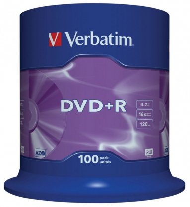DVD+R 4.7GB Matt Silver Cake Box 100