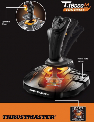 T.16000M Flight Control System Joystick For PC Black