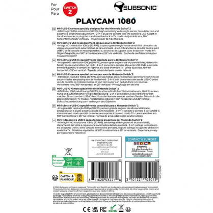 Playcam 1080 2in1 HD Mini Camera For Nintendo Switch Blue
