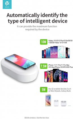 Wireless Charging Disinfection Box White