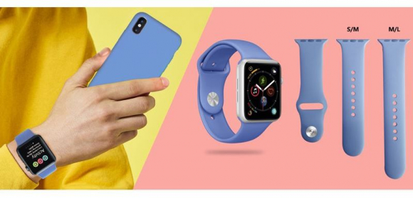 ICON Silicone Band for Apple Watch 42-44 mm, S/ M & M/ L Navy