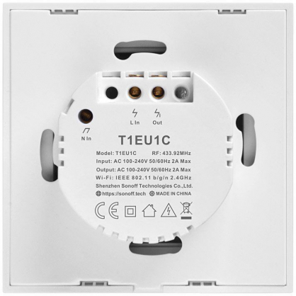Smart Switch WiFi + RF 433 T1 EU TX (2-channel)