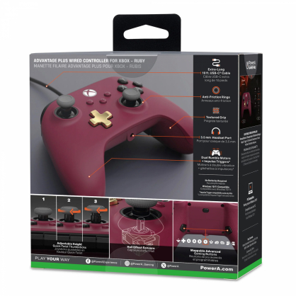 Advantage Plus Wired Controller (XBGP0481-01) Ruby Wine