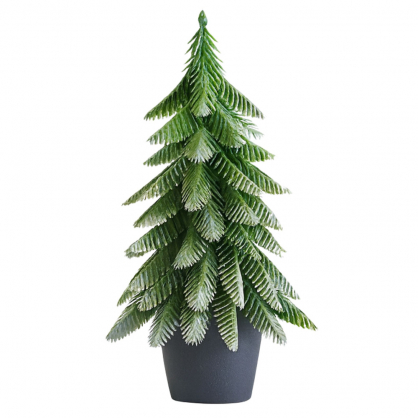 Artificial Decorative Christmas Tree in a Pot, Silver Finish, 32 x 12
