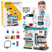 Large Medical Set Medical Table Doctor Lights Sounds Accessories 61 pc