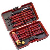 Felo Insulated interchangeable handle screwdriver set in a box of 10pc