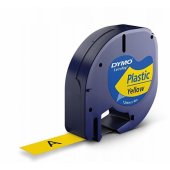 LetraTAG Tape 12mm x4m black on yellow