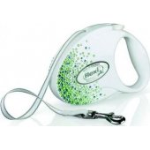 Flexi dog leash Glam Splash Leaf white 3m