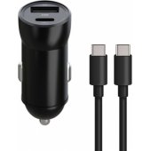 MXCC-04 PD QC 1x USB-C 1x USB 20W Black + USB Type C 60W