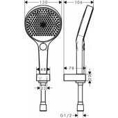 Rainfinity Shower Holder Set 130 3jet with Shower Hose 125 cm