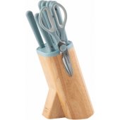 7-pc Knife Block Set Glints Slate