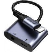 Adapter SY-L01 Lightning - Lightning/ 3.5 mm jack grey