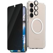 "Flagship 3in1 Case + Privacy Glass + Lens Galaxy S25 Plus"