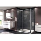 X1 sliding 1000 mm h=1900 mm Glossy silver/ Clear glass AP