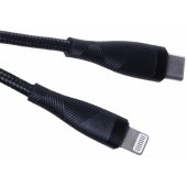 MXUC-08 cable USB-C - Lightning 1m 27W Black Nylon